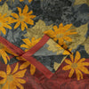 Sanskriti Vintage Sarees Gay Pure Silk Floral Printed Sari 5+yd Craft Fabric