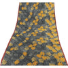 Sanskriti Vintage Sarees Gay Pure Silk Floral Printed Sari 5+yd Craft Fabric