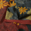 Sanskriti Vintage Sarees Gay Pure Silk Floral Printed Sari 5+yd Craft Fabric