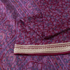 Sanskriti Vintage Sarees Purple Pure Silk Kashmiri Floral Print Sari 5+yd Fabric