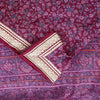 Sanskriti Vintage Sarees Purple Pure Silk Kashmiri Floral Print Sari 5+yd Fabric
