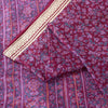 Sanskriti Vintage Sarees Purple Pure Silk Kashmiri Floral Print Sari 5+yd Fabric