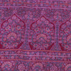 Sanskriti Vintage Sarees Purple Pure Silk Kashmiri Floral Print Sari 5+yd Fabric