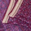 Sanskriti Vintage Sarees Purple Pure Silk Kashmiri Floral Print Sari 5+yd Fabric