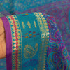 Sanskriti Vintage Sarees Blue & Purple Pure Silk Floral &Paisley Print 5+yd Sari