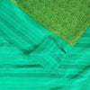 Sanskriti Vintage Sarees Green Pure Silk Paisley Printed Sari 5+yd Craft Fabric