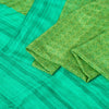 Sanskriti Vintage Sarees Green Pure Silk Paisley Printed Sari 5+yd Craft Fabric