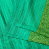 Sanskriti Vintage Sarees Green Pure Silk Paisley Printed Sari 5+yd Craft Fabric