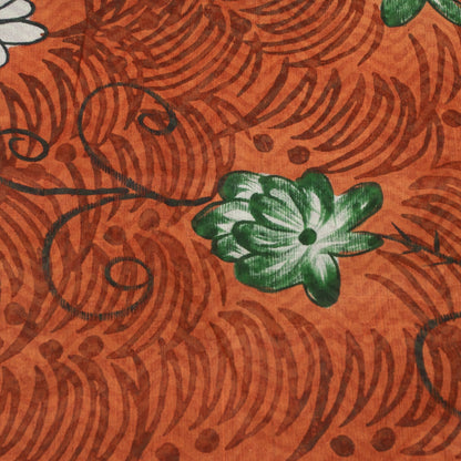 Sanskriti Vintage Sarees Green Pure Silk Geometric Print 5+YD Sari For Crafting