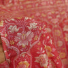 Sanskriti Vintage Sarees Pink Pure Silk Floral Printed 5+YD Fabric For Crafters