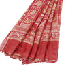 Sanskriti Vintage Sarees Pink Pure Silk Floral Printed 5+YD Fabric For Crafters