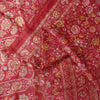 Sanskriti Vintage Sarees Pink Pure Silk Floral Printed 5+YD Fabric For Crafters