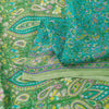 Sanskriti Vintage Sarees Blue Pure Silk Floral Print 6+yd Sari For Craft Supplie