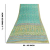 Sanskriti Vintage Sarees Blue Pure Silk Floral Print 6+yd Sari For Craft Supplie