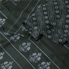 Sanskriti Vintage Sarees Black Pure Silk Floral Hand Block Printed 6+yd Sari