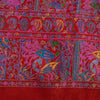 Sanskriti Vintage Sarees Red 100%Pure Silk Peacock Print 6+yd Sari Sewing Fabric