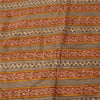 Sanskriti Vintage Sarees Saffron Pure Silk Block Printed Floral 5+YD Sewing Sari