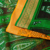 Sanskriti Vintage Sarees Yellow & Green Women Animal Pure Silk Print 5+YD Sari