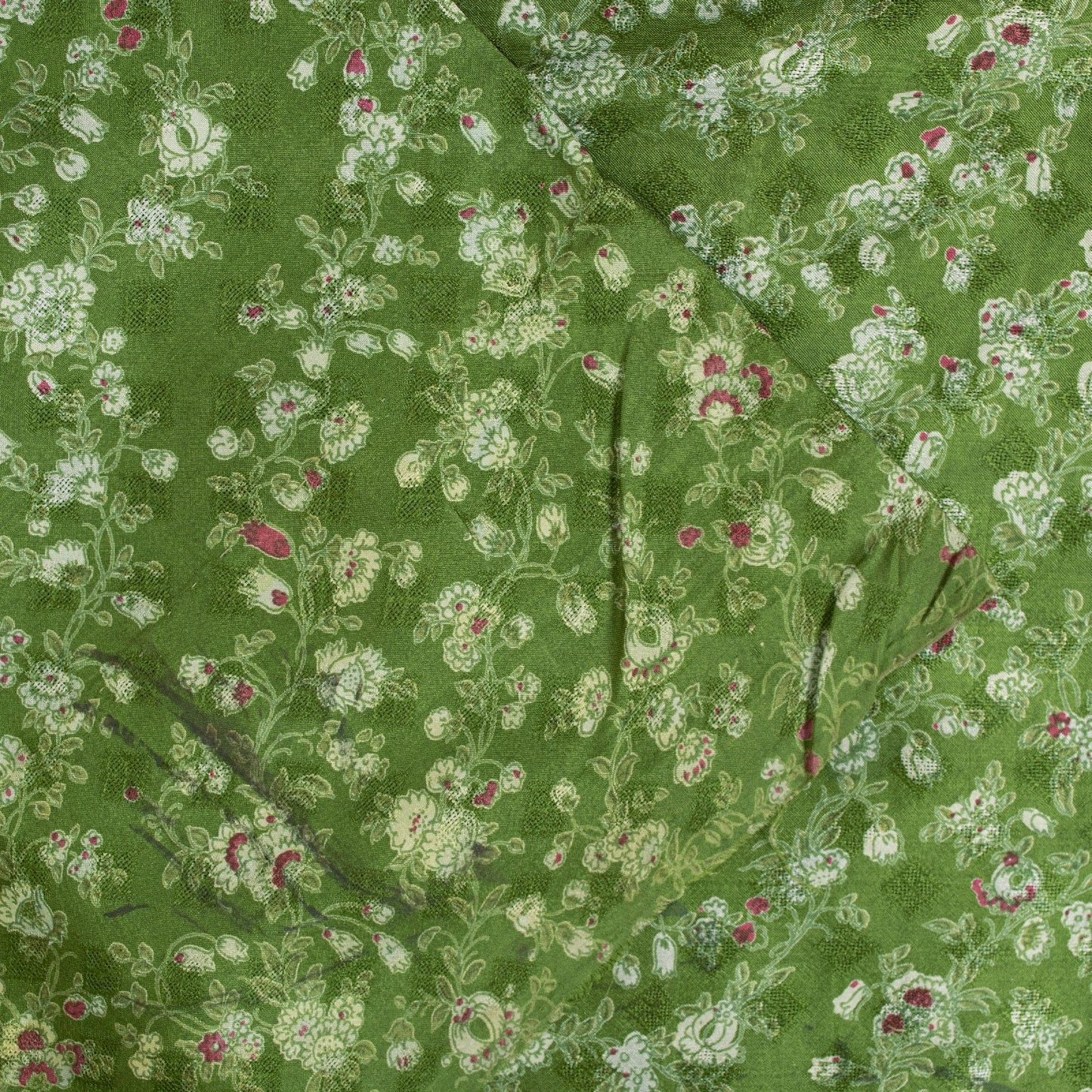 Sanskriti Vintage Sarees Green Pure Silk Floral Printed 5+YD Sari