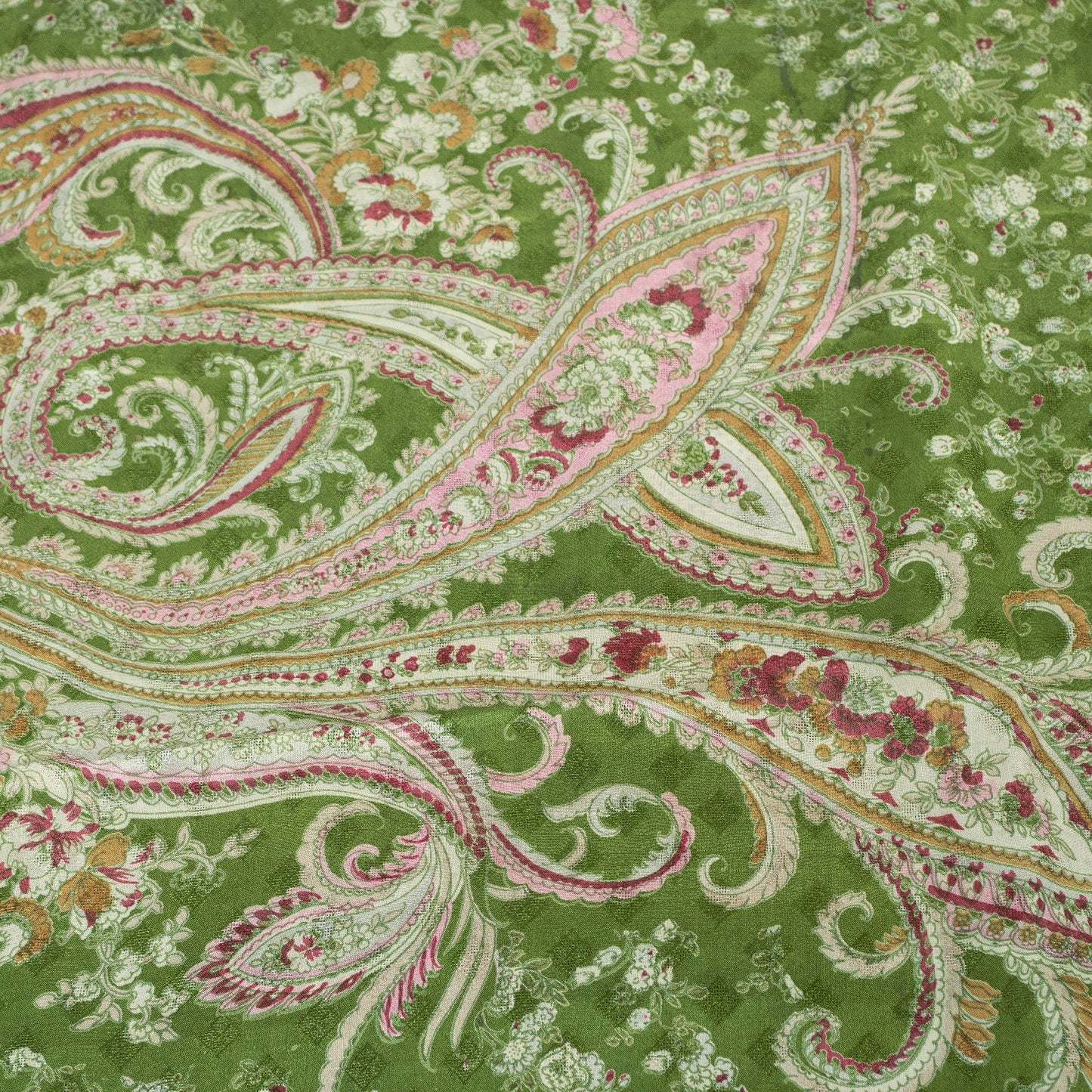 Sanskriti Vintage Sarees Green Pure Silk Floral Printed 5+YD Sari