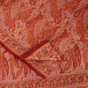 Sanskriti Vintage Sarees Red Pure Silk Paisley Print 5+YD Eco-Friendly Fabric