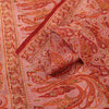 Sanskriti Vintage Sarees Red Pure Silk Paisley Print 5+YD Eco-Friendly Fabric
