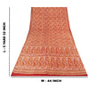 Sanskriti Vintage Sarees Red Pure Silk Paisley Print 5+YD Eco-Friendly Fabric