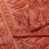 Sanskriti Vintage Sarees Red Pure Silk Paisley Print 5+YD Eco-Friendly Fabric
