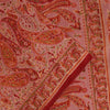 Sanskriti Vintage Sarees Red Pure Silk Paisley Print 5+YD Eco-Friendly Fabric