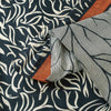 Sanskriti Vintage Sarees Ivory & Black Pure Silk Stem Print 5+YD Sari Bohemian