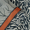 Sanskriti Vintage Sarees Ivory & Black Pure Silk Stem Print 5+YD Sari Bohemian