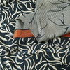 Sanskriti Vintage Sarees Ivory & Black Pure Silk Stem Print 5+YD Sari Bohemian