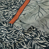 Sanskriti Vintage Sarees Ivory & Black Pure Silk Stem Print 5+YD Sari Bohemian