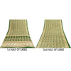Sanskriti Vintage Sarees Green Pure Silk Floral Print 6+YD Sari QuiltingMaterial