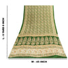 Sanskriti Vintage Sarees Green Pure Silk Floral Print 6+YD Sari QuiltingMaterial