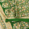 Sanskriti Vintage Sarees Green Pure Silk Floral Print 6+YD Sari QuiltingMaterial