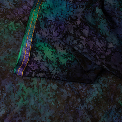 Sanskriti Vintage Sari Blue Pure Chiffon Marble Effect DigitalPrint Saree 5.5 YD