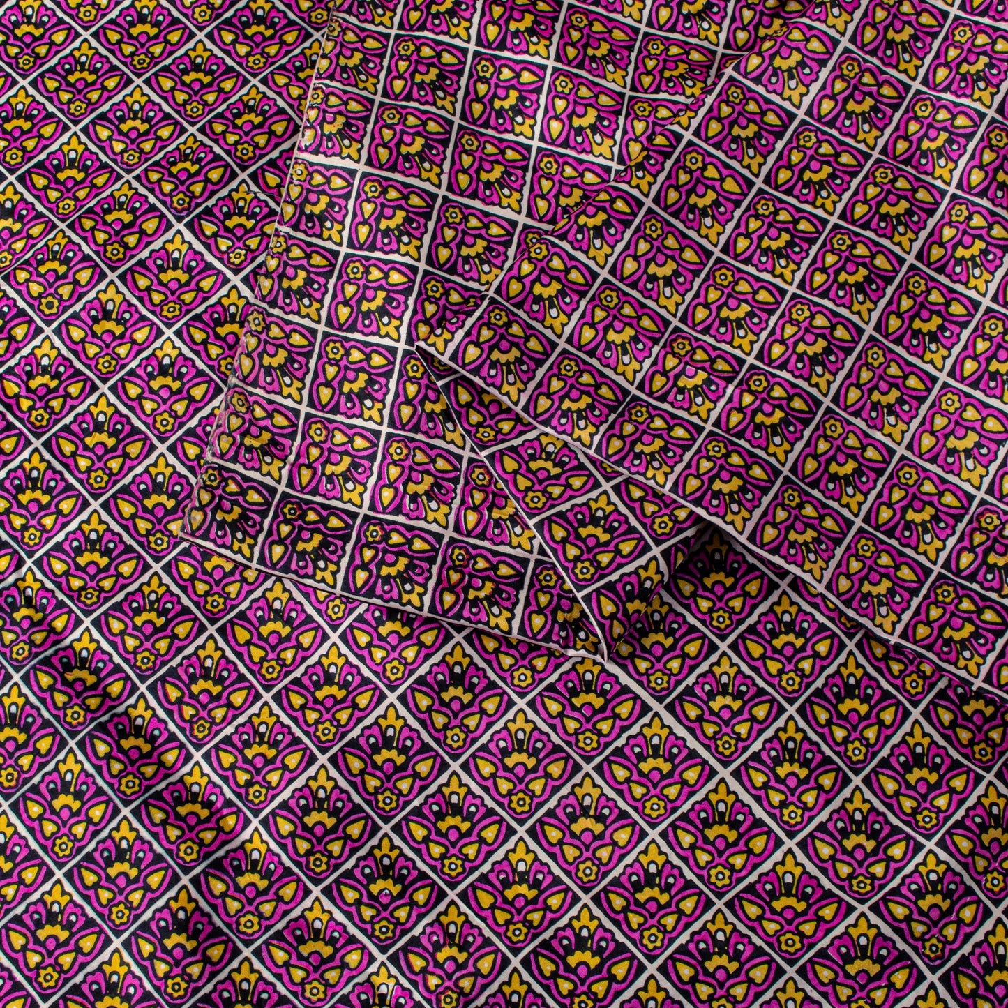 Sanskriti Vintage Purple Pure Silk Sari Floral Screen Print Floral Saree 5.5Yard