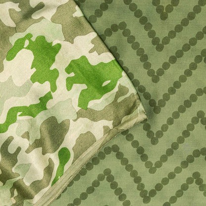 Sanskriti Vintage Olive Green Pure Silk Sari Abstract Print Saree 5.5 YD Craft