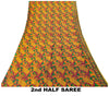 Sanskriti Vintage Sari Soft Yellow iPure Silk Rotary Print Geometric Saree 6+Yd