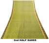 Sanskriti Vintage Sari Green Soft Pure Silk Kalamakari Digital Print Saree 5.5Yd