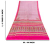 Sanskriti Vintage Sari Soft Pink Pure Silk Rotary Floral Print Saree 6+Yd Craft