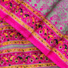 Sanskriti Vintage Sari Soft Pink Pure Silk Rotary Floral Print Saree 6+Yd Craft