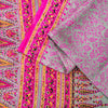 Sanskriti Vintage Sari Soft Pink Pure Silk Rotary Floral Print Saree 6+Yd Craft