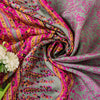 Sanskriti Vintage Sari Soft Pink Pure Silk Rotary Floral Print Saree 6+Yd Craft