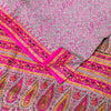 Sanskriti Vintage Sari Soft Pink Pure Silk Rotary Floral Print Saree 6+Yd Craft