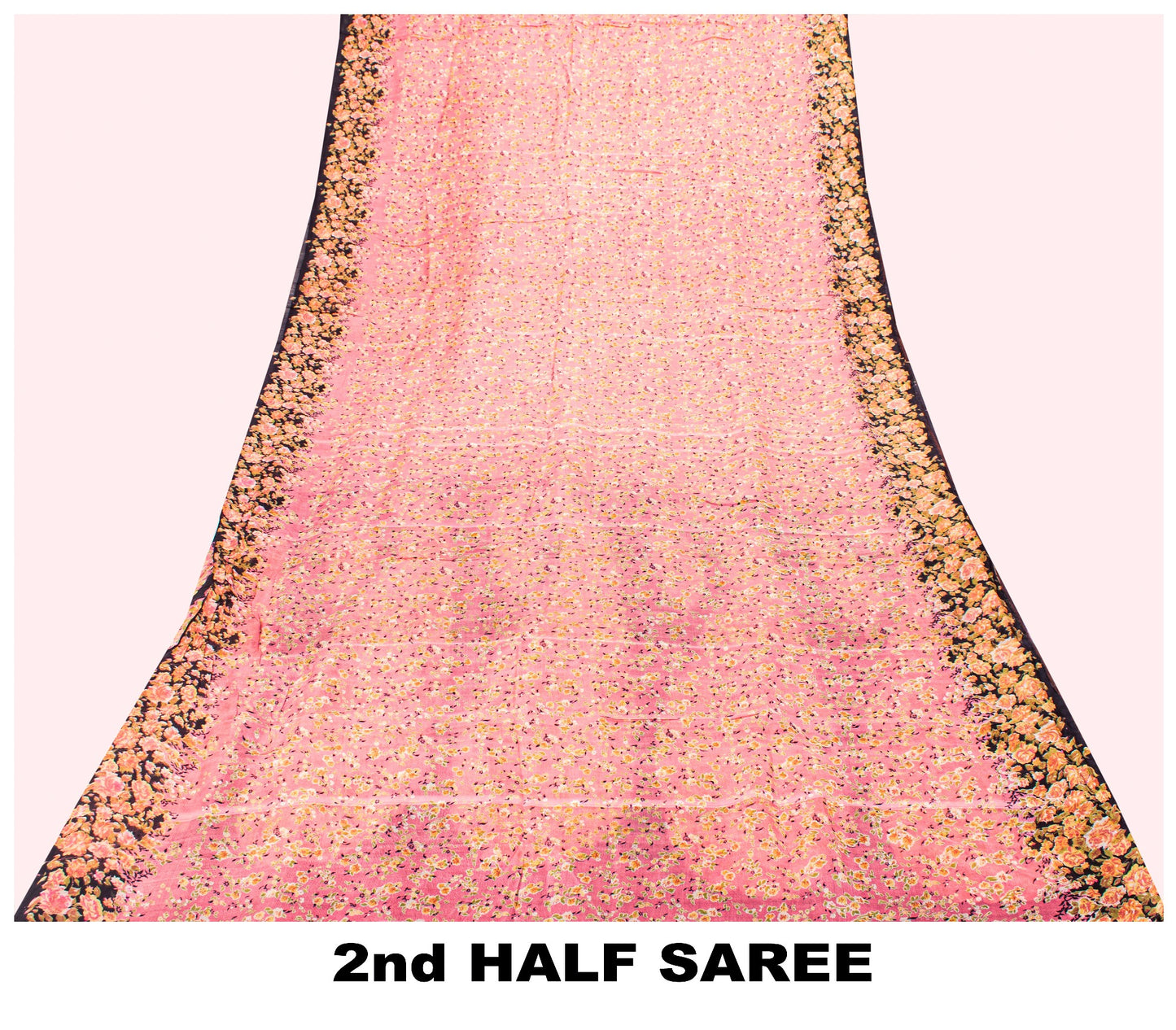 Sanskriti Vintage Soft Pink Pure Silk Sari Paisley Digital Printed Saree 5.5 YD