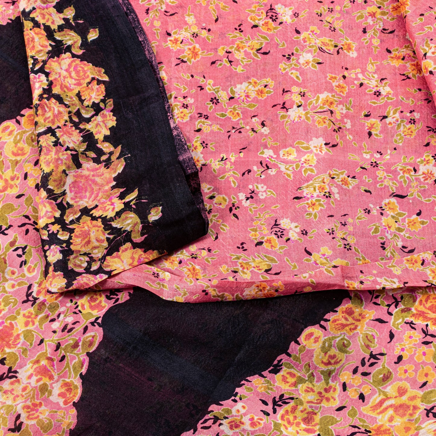 Sanskriti Vintage Soft Pink Pure Silk Sari Paisley Digital Printed Saree 5.5 YD