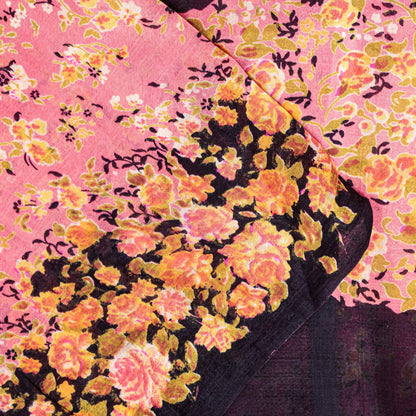 Sanskriti Vintage Soft Pink Pure Silk Sari Paisley Digital Printed Saree 5.5 YD