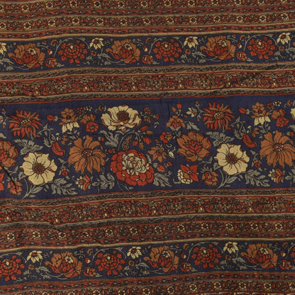 Sanskriti Vintage Soft Blue-Red Pure Silk Sari Floral Digital Print Saree 5.5Yd